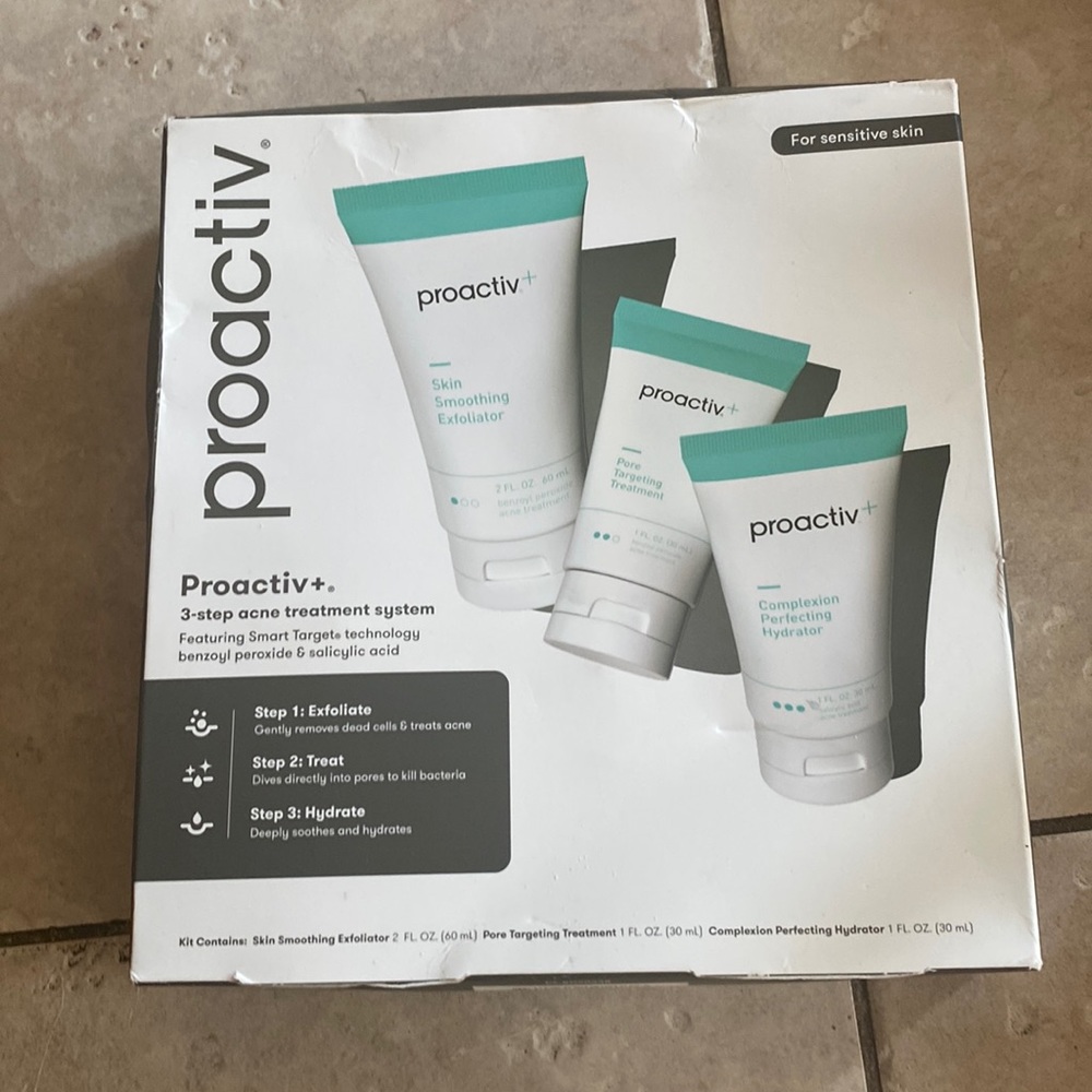 Proactive skin care, three-step, acne treatment system, NWT